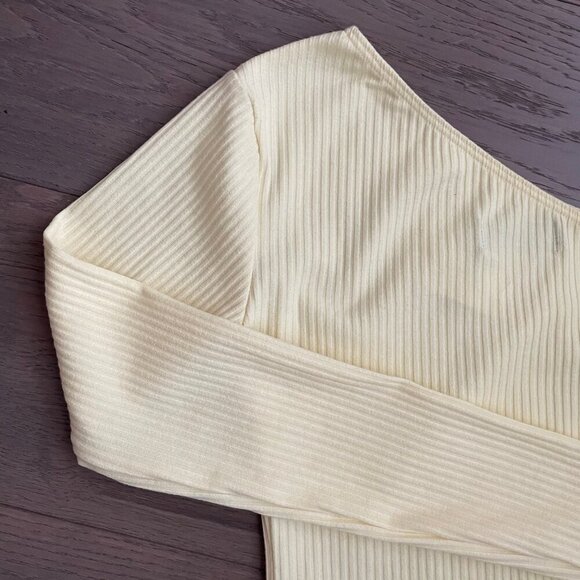 OW Intimates Scandinavia Twiga 1 Shoulder Ribbed Poly Bodysuit Pale Yellow Sz 2 - Picture 6 of 12